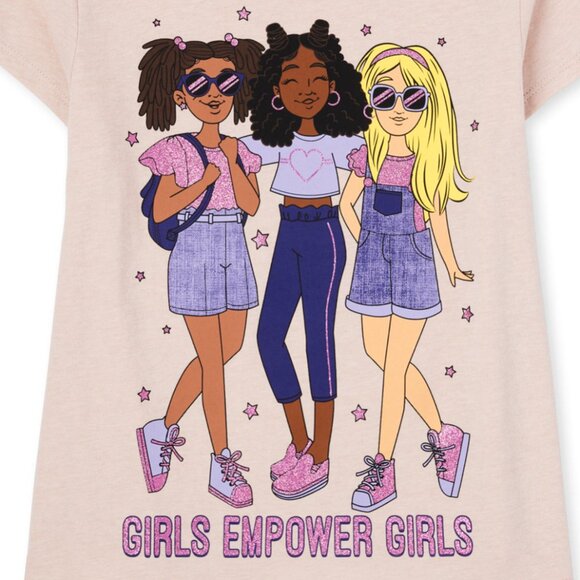 The Children’s Place Girls Empower Graphic Tee-Short Sleeve-Cookiedough  XS (4) - Picture 2 of 2